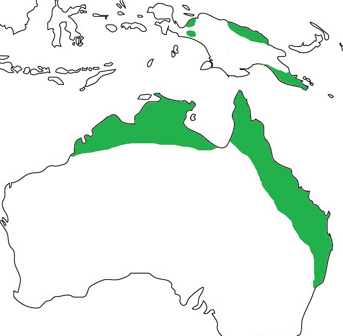 Map showing distribution of the species